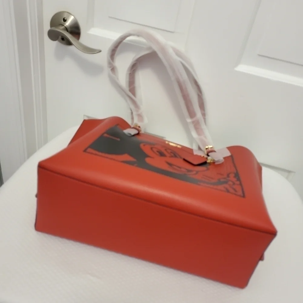 NWT Coach Disney Mickey Mouse X Keith Haring Leather Mollie Tote & Wallet Set